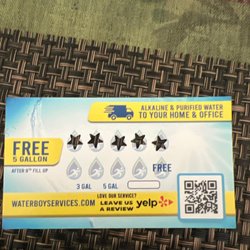 Water Boy Services - Business card with the reward program,
