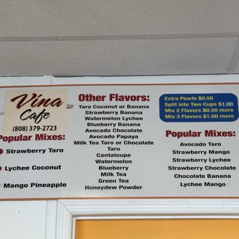 Vina Cafe - Menu - Juice Bars & Smoothies Near Me - Aiea, Hawaii