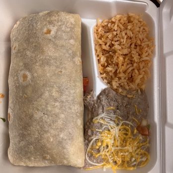 El Super Taco - Burrito with side of beans and rice - Mexican Near Me - Alamosa, Colorado