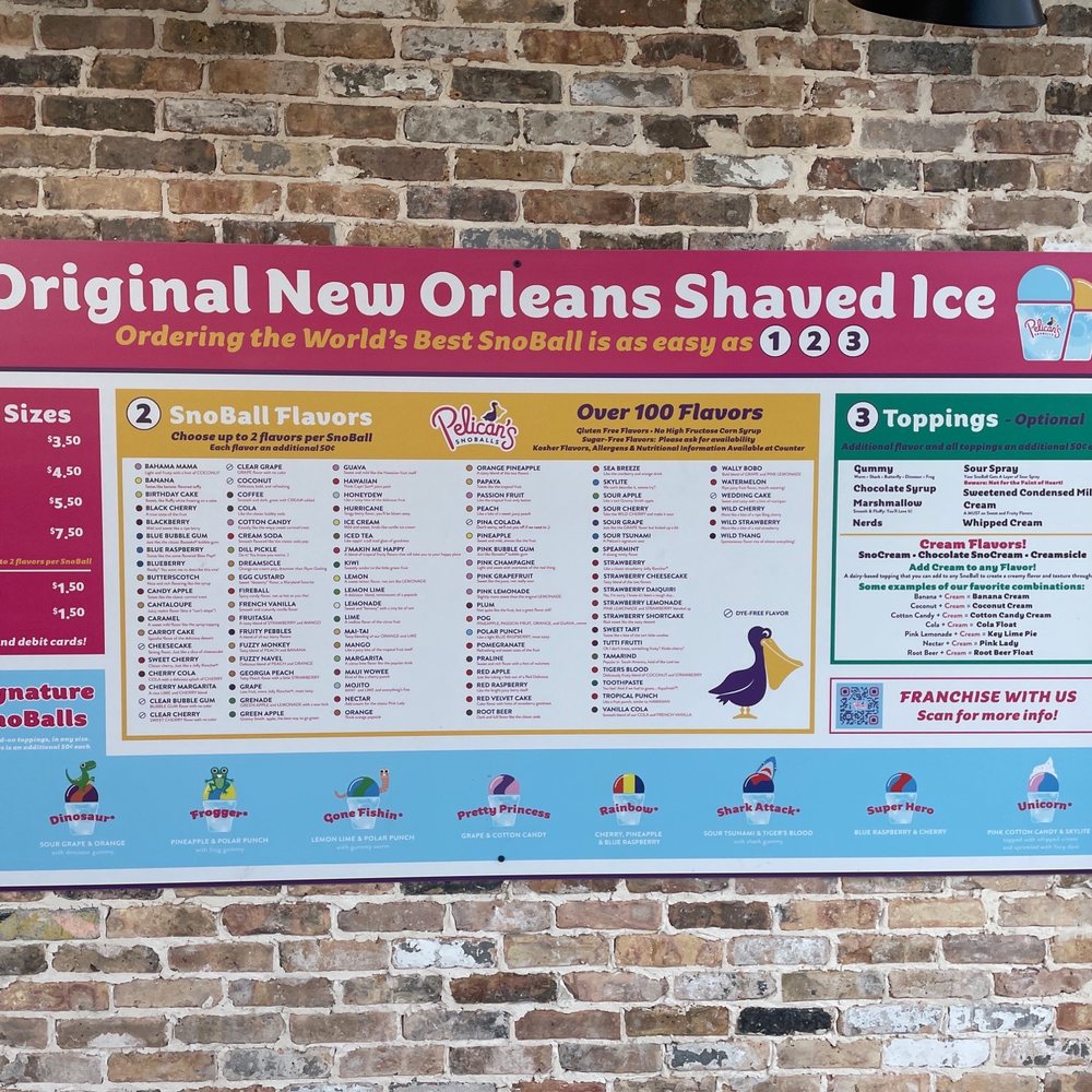 Pelican's SnoBalls - Menu of so many flavors - Shaved Ice Near Me - Ocoee, Florida Pelican's SnoBalls - Menu of so many flavors - Shaved Ice Near Me - Ocoee, Florida