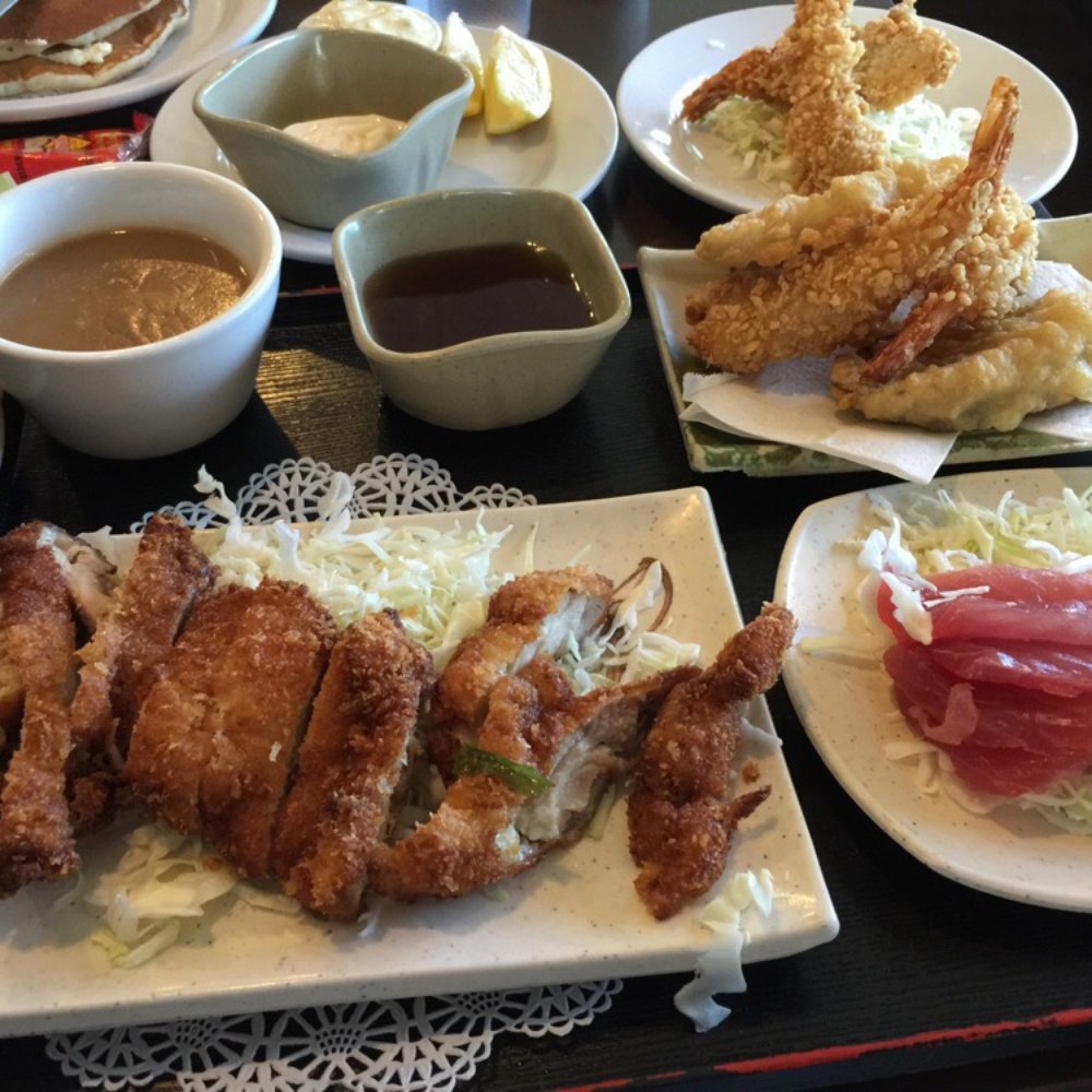 Eagle Cafe - Chicken Katsu set with salad and miso tempera and ahi. - Breakfast & Brunch Near Me - Honolulu, Hawaii Eagle Cafe - Chicken Katsu set with salad and miso tempera and ahi. - Breakfast & Brunch Near Me - Honolulu, Hawaii
