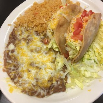 Carnitas Express - Two chicken tacos with rice and beans. - Mexican Near Me - Menifee, California