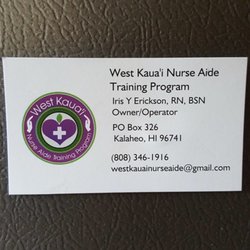 West Kauai Nurse Aide Training Program
