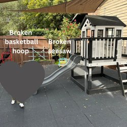 Holy Family Catholic School - Broken equipment in TK/Kinder play area