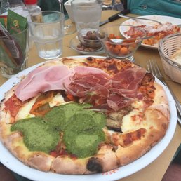 Had never had pesto on a pizza before but after today I will be on the lookout for it!