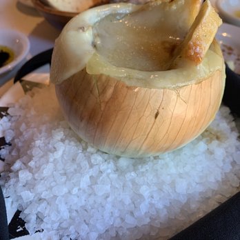 Painted Pony - French onion soup in a hollowed out onion - New American Near Me - Saint George, Utah Painted Pony - French onion soup in a hollowed out onion - New American Near Me - Saint George, Utah