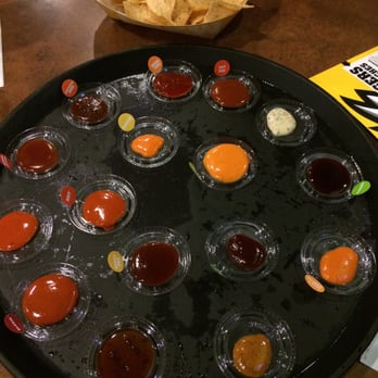 Buffalo Wild Wings - Sample of EVERY sauce, courtesy of Brooke. - Chicken Wings Near Me - Hanover, Maryland Buffalo Wild Wings - Sample of EVERY sauce, courtesy of Brooke. - Chicken Wings Near Me - Hanover, Maryland