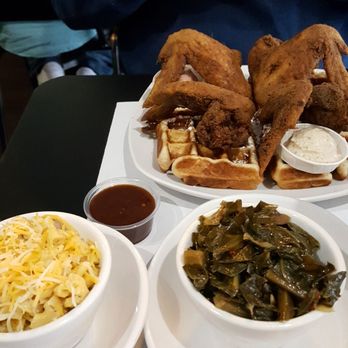 Dame's Chicken & Waffles - Greens and homemade mac & ch so good. - Southern Near Me - Durham, North Carolina