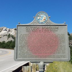 South Dakota Cultural Heritage Center - Gutzon Borglum Historical Marker and the Monument he carved