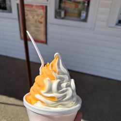 Creamy Freeze - Tiger stripe ice cream - Orange and vanilla swirl