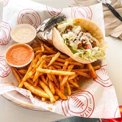 PITA Mediterranean Street Food - Locust Grove - Chicken gyro, fries