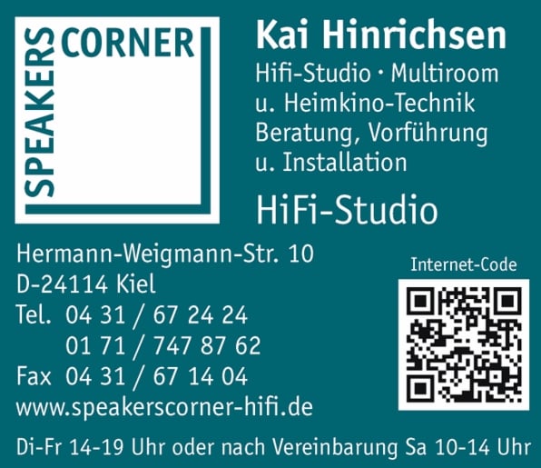 SPEAKERS CORNER Updated April 2024 HermannWeigmannStr. 10, Kiel