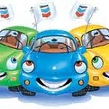 Chevron - three cartoon cars with flags on top of them - Gas Stations Near Me - Fontana, California