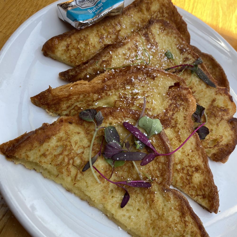 Stacks Pancake House - Not sure why these greens/leaves are garnishing my French toast? - Breakfast & Brunch Near Me - Dana Point, California Stacks Pancake House - Not sure why these greens/leaves are garnishing my French toast? - Breakfast & Brunch Near Me - Dana Point, California