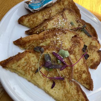 Stacks Pancake House - Not sure why these greens/leaves are garnishing my French toast? - Breakfast & Brunch Near Me - Dana Point, California Stacks Pancake House - Not sure why these greens/leaves are garnishing my French toast? - Breakfast & Brunch Near Me - Dana Point, California