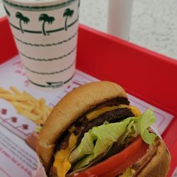 The star of the show with my chocolate shake chaser.