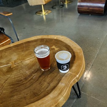 Medici Roasting - I love this cute wooden table - Coffee & Tea Near Me - Austin, Texas