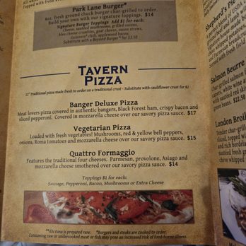 Park Lane Tavern - Menu - Pizza Near Me - Virginia Beach, Virginia