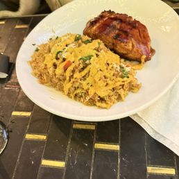 Pan Seared Salmon & Crab Fried Rice