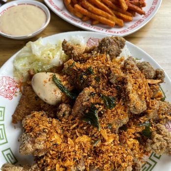 Fooki - Boom BoomBoom Chicken-- big enough portion to share! Great flavor, fresh tasting & seasoning was on point LiHingMui Sweet Potato Fries! - Bubble Tea Near Me - Aiea, Hawaii Fooki - Boom BoomBoom Chicken-- big enough portion to share! Great flavor, fresh tasting & seasoning was on point LiHingMui Sweet Potato Fries! - Bubble Tea Near Me - Aiea, Hawaii