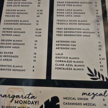 Tacos and Tequila - Tequila & Mezcal menu - Tacos Near Me - Centennial, Colorado