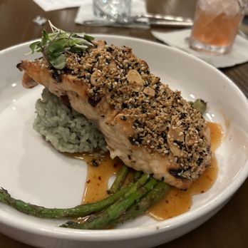Delaney's Tavern - Almond crusted salmon - New American Near Me - Orlando, Florida Delaney's Tavern - Almond crusted salmon - New American Near Me - Orlando, Florida