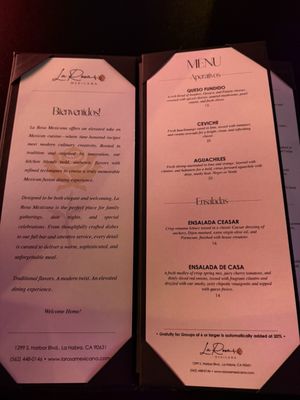 Menu photo 1 La Rosa La Habra, CA