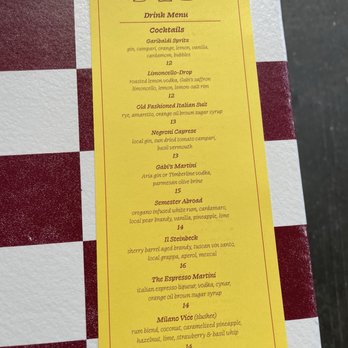 Gabbiano's - Cocktail menu - Italian Near Me - Portland, Oregon