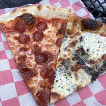 Upside Pizza - Mushroom, WWLC Pepperoni slice - Pizza Near Me - New York, New York Upside Pizza - Mushroom, WWLC Pepperoni slice - Pizza Near Me - New York, New York