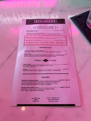 Menu photo 8 Blackbook Palm Springs, CA