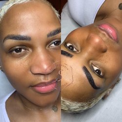 Skillzonskin - Beautiful Powdered Brows. Left pic healed first session, right pic touch up session.