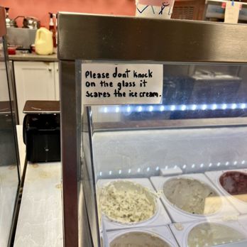 The Chill Spot - Cute little sign posted on the ice cream display case - these guys have a good sense of humor :) - Ice Cream & Frozen Yogurt Near Me - Corolla, North Carolina The Chill Spot - Cute little sign posted on the ice cream display case - these guys have a good sense of humor :) - Ice Cream & Frozen Yogurt Near Me - Corolla, North Carolina