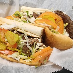 Bear's Po Boy's at Gennaro's - NOLA Burger Poboy: Burger with Roast Beef Debris & Swiss