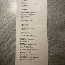 Drink menu 4/11/26 Drink menu 4/11/26