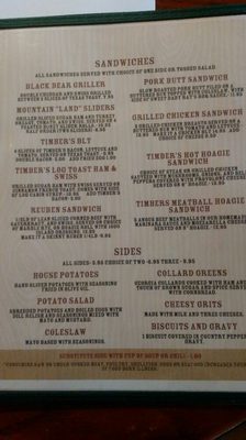 Menu photo 5 Timbers Log Cabin Gatlinburg, TN Menu photo 5 Timbers Log Cabin Gatlinburg, TN