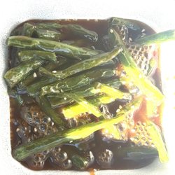 Burning Wok - Side order or green beans in house brown sauce.