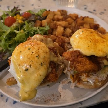 Popping Yolk Cafe - Nashville fried chicken eggs benedict, not spicy - Breakfast & Brunch Near Me - Alhambra, California Popping Yolk Cafe - Nashville fried chicken eggs benedict, not spicy - Breakfast & Brunch Near Me - Alhambra, California