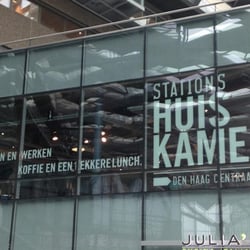 Stationshuiskamer - Side / front view of the 'stationsHuiskamer' at The Hague CS