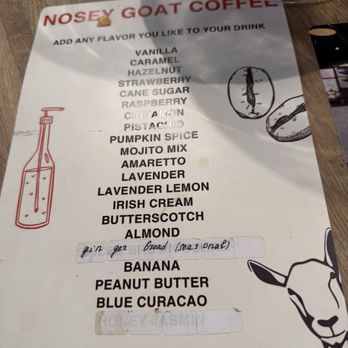 Nosey Goat Coffee - Drink flavors - Coffee & Tea Near Me - Tampa, Florida Nosey Goat Coffee - Drink flavors - Coffee & Tea Near Me - Tampa, Florida