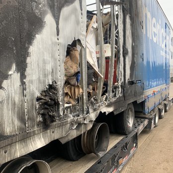 Hilford Moving & Storage - Trailer with our burned up property. - Movers Near Me - Ventura, California Hilford Moving & Storage - Trailer with our burned up property. - Movers Near Me - Ventura, California