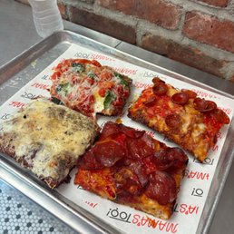 Cacio E Pepe, Bruschetta, Pepperoni, and Angry Nonna Slices Cacio E Pepe, Bruschetta, Pepperoni, and Angry Nonna Slices
