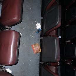 Movie theater 8 not cleaned when I came to start a new movie Movie theater 8 not cleaned when I came to start a new movie