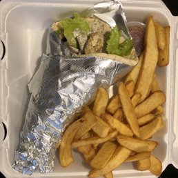 Chicken Gyro with fries Chicken Gyro with fries