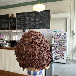 Mt. Tom's Homemade Ice Cream - Mexican Chocolate with jimmies. Regular size
