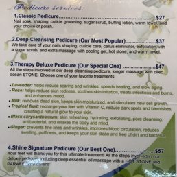 Spa Menu