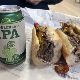 Steak cheese with provolone and spicy peppers