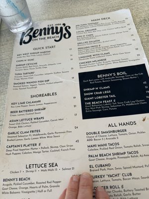 Menu photo 3 Benny's On The Beach - Pier Lake Worth Beach, FL Menu photo 3 Benny's On The Beach - Pier Lake Worth Beach, FL