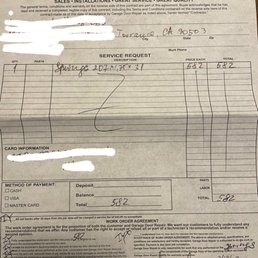 Invoice for $582