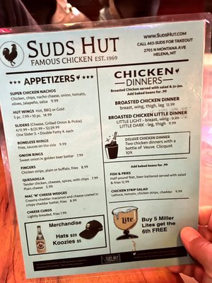 Menu photo 2 Suds Hut Famous Chicken Helena, MT