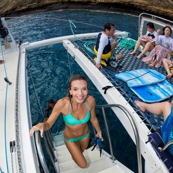 Trilogy Excursions - Easy entry and exit to the ocean on drop down ladders. - Snorkeling Near Me - Lahaina, Hawaii Trilogy Excursions - Easy entry and exit to the ocean on drop down ladders. - Snorkeling Near Me - Lahaina, Hawaii